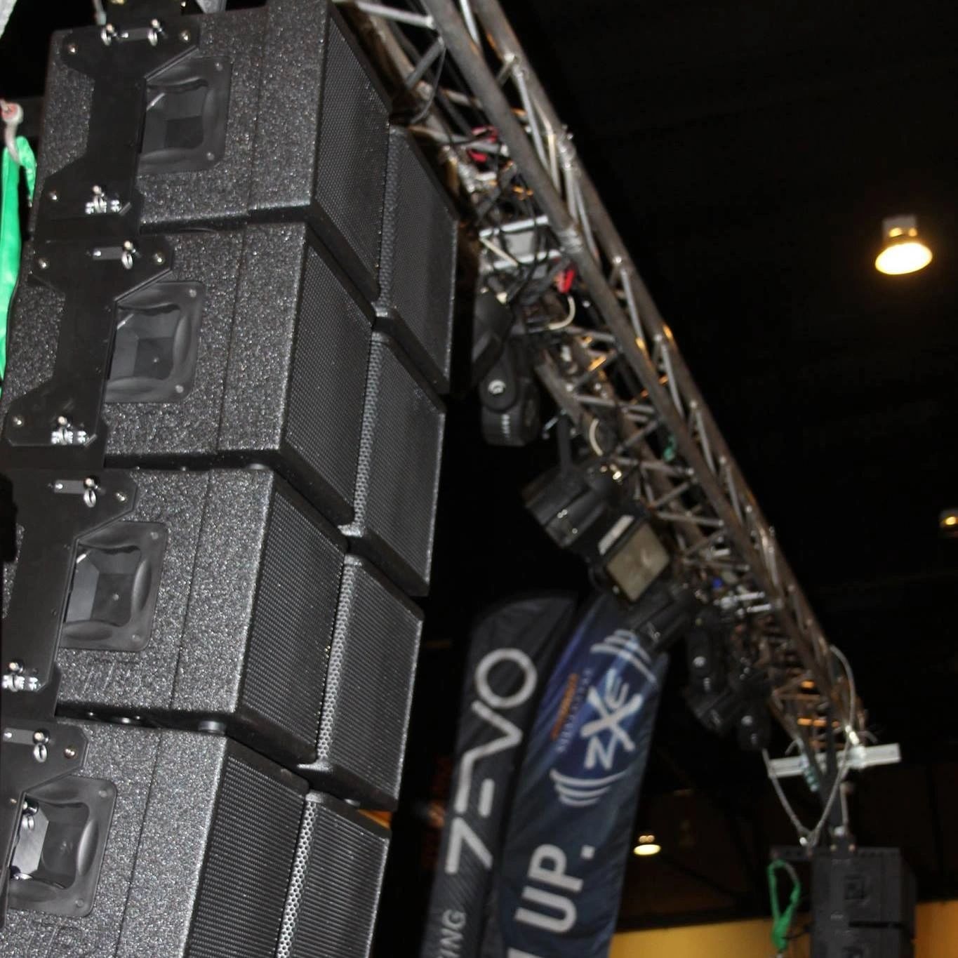 Professional speaker stack at a concert event